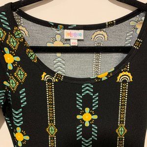 LULAROE GRAPHIC PRINTED DRESS -XXS
